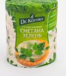 Хлебцы хрустящие, Doctor Korner (Доктор Кернер) 80 г 1 шт рисовые со сметаной и зеленью